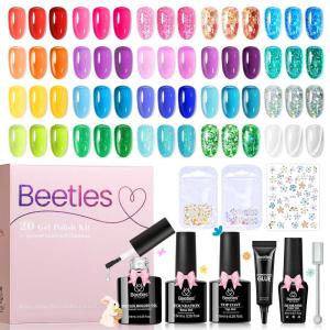 imageBeetles Deal Box Gel Nail Polish Kit with U V Light  20 Colors Gel Polish 40 Pcs Mix amp Muse Nail Kit with TPO amp HEMA Free Base and Top Coat DIY Nails Supplies Home Salon Manicure Set Gifts for WomenSunbeam Jelly