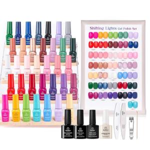 imageBeetles Deal Box Gel Nail Polish Kit with U V Light  32 Colors Studio Essentials Gel Polish 68 Pcs Nail Kit with TPO amp HEMA Free Base Coat Cat Eye Top Coat Home Salon DIY Nails Tools Gifts for Women1Shifting Lights