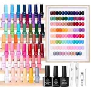 imageBeetles Deal Box Gel Nail Polish Kit with U V Light  32 Colors Studio Essentials Gel Polish 68 Pcs Nail Kit with TPO amp HEMA Free Base Coat Cat Eye Top Coat Home Salon DIY Nails Tools Gifts for WomenSeasons Variations Nail Set