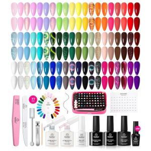 imageBeetles Deal Box Gel Nail Polish Kit with U V Light  32 Colors Studio Essentials Gel Polish 68 Pcs Nail Kit with TPO amp HEMA Free Base Coat Cat Eye Top Coat Home Salon DIY Nails Tools Gifts for Women1 World Travel