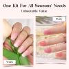 imageBeetles Press On Nails Kit  Chromatic Reverie  720Pcs 24 Colors Short Almond Press On Nails  15 Sizes French Glossy Glitter With Nail Glue amp Nail Tabs Stickers Fake Nails Kit Art For WomenES SquareCaramel Drift360PCS