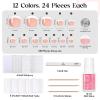 imageBeetles Press On Nails Kit  Chromatic Reverie  720Pcs 24 Colors Short Almond Press On Nails  15 Sizes French Glossy Glitter With Nail Glue amp Nail Tabs Stickers Fake Nails Kit Art For WomenGS SquavalToenails288PCS