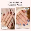 imageBeetles Press On Nails Kit  Chromatic Reverie  720Pcs 24 Colors Short Almond Press On Nails  15 Sizes French Glossy Glitter With Nail Glue amp Nail Tabs Stickers Fake Nails Kit Art For WomenFS SquareCandy Mix720PCS