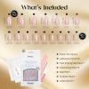 imageBeetles Press On Nails Kit  Chromatic Reverie  720Pcs 24 Colors Short Almond Press On Nails  15 Sizes French Glossy Glitter With Nail Glue amp Nail Tabs Stickers Fake Nails Kit Art For Women06Short Almond  Motion Rose Glow
