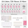 imageBeetles Press On Nails Kit  Chromatic Reverie  720Pcs 24 Colors Short Almond Press On Nails  15 Sizes French Glossy Glitter With Nail Glue amp Nail Tabs Stickers Fake Nails Kit Art For WomenAS AlmondMirror Ball720PCS