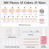 imageBeetles Press On Nails Kit  Chromatic Reverie  720Pcs 24 Colors Short Almond Press On Nails  15 Sizes French Glossy Glitter With Nail Glue amp Nail Tabs Stickers Fake Nails Kit Art For WomenCS SquavalToenails288PCS