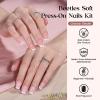 imageBeetles Press On Nails Kit  Chromatic Reverie  720Pcs 24 Colors Short Almond Press On Nails  15 Sizes French Glossy Glitter With Nail Glue amp Nail Tabs Stickers Fake Nails Kit Art For WomenDS SquareCreamy Drizzle720PCS