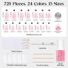 imageBeetles Press On Nails Kit  Chromatic Reverie  720Pcs 24 Colors Short Almond Press On Nails  15 Sizes French Glossy Glitter With Nail Glue amp Nail Tabs Stickers Fake Nails Kit Art For WomenCS AlmondChromatic Reverie720PCS