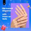imageBeetles Press On Nails Kit  Chromatic Reverie  720Pcs 24 Colors Short Almond Press On Nails  15 Sizes French Glossy Glitter With Nail Glue amp Nail Tabs Stickers Fake Nails Kit Art For WomenKS SquovalPink French Tip