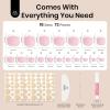 imageBeetles Press On Nails Kit  Chromatic Reverie  720Pcs 24 Colors Short Almond Press On Nails  15 Sizes French Glossy Glitter With Nail Glue amp Nail Tabs Stickers Fake Nails Kit Art For WomenLS SquovalPink French Tip ToeNail