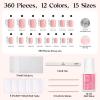 imageBeetles Press On Nails Kit  Chromatic Reverie  720Pcs 24 Colors Short Almond Press On Nails  15 Sizes French Glossy Glitter With Nail Glue amp Nail Tabs Stickers Fake Nails Kit Art For WomenES SquareCaramel Drift360PCS