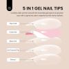 imageBeetles Press On Nails Kit  Chromatic Reverie  720Pcs 24 Colors Short Almond Press On Nails  15 Sizes French Glossy Glitter With Nail Glue amp Nail Tabs Stickers Fake Nails Kit Art For WomenLS SquovalPink French Tip ToeNail