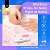 imageBeetles Press On Nails Kit  Chromatic Reverie  720Pcs 24 Colors Short Almond Press On Nails  15 Sizes French Glossy Glitter With Nail Glue amp Nail Tabs Stickers Fake Nails Kit Art For WomenKS SquovalPink French Tip