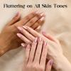 imageBeetles Press On Nails Kit  Chromatic Reverie  720Pcs 24 Colors Short Almond Press On Nails  15 Sizes French Glossy Glitter With Nail Glue amp Nail Tabs Stickers Fake Nails Kit Art For Women06Short Almond  Motion Rose Glow