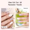 imageBeetles Press On Nails Kit  Chromatic Reverie  720Pcs 24 Colors Short Almond Press On Nails  15 Sizes French Glossy Glitter With Nail Glue amp Nail Tabs Stickers Fake Nails Kit Art For WomenIS SquareBubble Pop720PCS