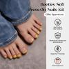 imageBeetles Press On Nails Kit  Chromatic Reverie  720Pcs 24 Colors Short Almond Press On Nails  15 Sizes French Glossy Glitter With Nail Glue amp Nail Tabs Stickers Fake Nails Kit Art For WomenCS SquavalToenails288PCS