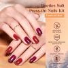 imageBeetles Press On Nails Kit  Chromatic Reverie  720Pcs 24 Colors Short Almond Press On Nails  15 Sizes French Glossy Glitter With Nail Glue amp Nail Tabs Stickers Fake Nails Kit Art For WomenJS SquareFestival Glow360PCS