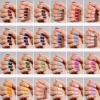 imageBeetles Press On Nails Kit  Chromatic Reverie  720Pcs 24 Colors Short Almond Press On Nails  15 Sizes French Glossy Glitter With Nail Glue amp Nail Tabs Stickers Fake Nails Kit Art For WomenIS SquareFunfetti720PCS