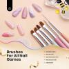 imageBeetles Nail Art Stickers 30 Sheets 3D Flower Nail Stickers Heart Nails Design Supplies DIY Decals for Decoration Nails Art for Women Girls06pcs Gray Nail Brush