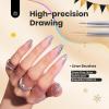 imageBeetles Nail Art Stickers 30 Sheets 3D Flower Nail Stickers Heart Nails Design Supplies DIY Decals for Decoration Nails Art for Women Girls06pcs Gray Nail Brush