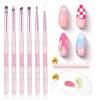 imageBeetles Nail Art Stickers 30 Sheets 3D Flower Nail Stickers Heart Nails Design Supplies DIY Decals for Decoration Nails Art for Women Girls6 Pcs Nail Art Brushes Set