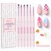 imageBeetles Nail Art Stickers 30 Sheets 3D Flower Nail Stickers Heart Nails Design Supplies DIY Decals for Decoration Nails Art for Women Girls6 Pcs Nail Art Brushes Set