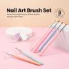 imageBeetles Nail Art Stickers 30 Sheets 3D Flower Nail Stickers Heart Nails Design Supplies DIY Decals for Decoration Nails Art for Women Girls6Pcs Nail Art Brushes