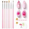 imageBeetles Nail Art Stickers 30 Sheets 3D Flower Nail Stickers Heart Nails Design Supplies DIY Decals for Decoration Nails Art for Women Girls6pcs Pink Nail Brush Set