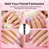 imageBeetles Nail Art Stickers 30 Sheets 3D Flower Nail Stickers Heart Nails Design Supplies DIY Decals for Decoration Nails Art for Women GirlsA3 Pcs Nail Art Brushes  White Gel