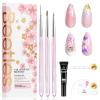 imageBeetles Nail Art Stickers 30 Sheets 3D Flower Nail Stickers Heart Nails Design Supplies DIY Decals for Decoration Nails Art for Women GirlsA3 Pcs Nail Art Brushes  White Gel