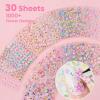 imageBeetles Nail Art Stickers 30 Sheets 3D Flower Nail Stickers Heart Nails Design Supplies DIY Decals for Decoration Nails Art for Women GirlsFlower Stickers