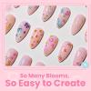 imageBeetles Nail Art Stickers 30 Sheets 3D Flower Nail Stickers Heart Nails Design Supplies DIY Decals for Decoration Nails Art for Women GirlsFlower Stickers
