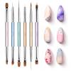 imageBeetles Nail Art Stickers 30 Sheets 3D Flower Nail Stickers Heart Nails Design Supplies DIY Decals for Decoration Nails Art for Women Girls16pcs Doubleended Nail Art Brush Set