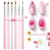 6pcs Pink Nail Brush Set
