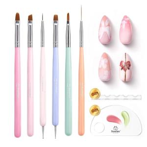 imageBeetles Nail Art Stickers 30 Sheets 3D Flower Nail Stickers Heart Nails Design Supplies DIY Decals for Decoration Nails Art for Women Girls6Pcs Nail Art Brushes