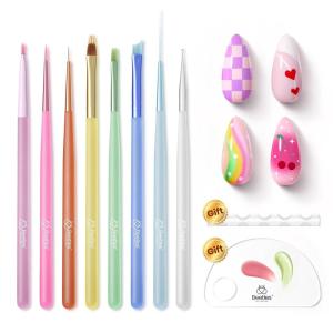 imageBeetles Nail Art Stickers 30 Sheets 3D Flower Nail Stickers Heart Nails Design Supplies DIY Decals for Decoration Nails Art for Women Girls8pcs Rainbow Pastel Brush Set