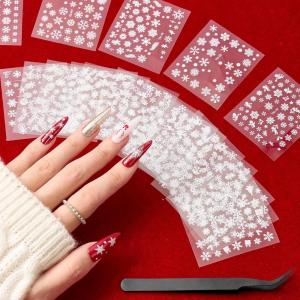 imageBeetles Nail Art Stickers 30 Sheets 3D Flower Nail Stickers Heart Nails Design Supplies DIY Decals for Decoration Nails Art for Women GirlsSnowflake Stickers