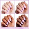 imageBeetles French Tip Gel Polish  Peach Mousse 15ML Full Size with French Tip Stamp Hema Free White Light Pink Gel Nail Polish Soak Off UV LED Lamp French Nail Kit Art for Summer NailsJ  Creme Purple  Souffle Purple