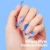 imageBeetles French Tip Gel Polish  Peach Mousse 15ML Full Size with French Tip Stamp Hema Free White Light Pink Gel Nail Polish Soak Off UV LED Lamp French Nail Kit Art for Summer NailsD  Creme Blue  Azure Gleam