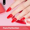 imageBeetles French Tip Gel Polish  Peach Mousse 15ML Full Size with French Tip Stamp Hema Free White Light Pink Gel Nail Polish Soak Off UV LED Lamp French Nail Kit Art for Summer NailsC  Creme Red  Daring Grace