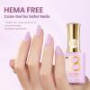 imageBeetles French Tip Gel Polish  Peach Mousse 15ML Full Size with French Tip Stamp Hema Free White Light Pink Gel Nail Polish Soak Off UV LED Lamp French Nail Kit Art for Summer NailsJ  Creme Purple  Souffle Purple