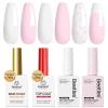 imageBeetles French Tip Gel Polish  Peach Mousse 15ML Full Size with French Tip Stamp Hema Free White Light Pink Gel Nail Polish Soak Off UV LED Lamp French Nail Kit Art for Summer Nails000Petal Ivory