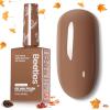 imageBeetles French Tip Gel Polish  Peach Mousse 15ML Full Size with French Tip Stamp Hema Free White Light Pink Gel Nail Polish Soak Off UV LED Lamp French Nail Kit Art for Summer NailsI  Creme Brown  Hemafree Beyonce Caramel