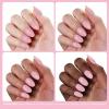 imageBeetles French Tip Gel Polish  Peach Mousse 15ML Full Size with French Tip Stamp Hema Free White Light Pink Gel Nail Polish Soak Off UV LED Lamp French Nail Kit Art for Summer NailsI  Creme Brown  Chestnu Serenade