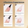 imageBeetles French Tip Gel Polish  Peach Mousse 15ML Full Size with French Tip Stamp Hema Free White Light Pink Gel Nail Polish Soak Off UV LED Lamp French Nail Kit Art for Summer NailsA  Creme White  Creamy Hush