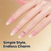 imageBeetles French Tip Gel Polish  Peach Mousse 15ML Full Size with French Tip Stamp Hema Free White Light Pink Gel Nail Polish Soak Off UV LED Lamp French Nail Kit Art for Summer NailsA  Creme White  Creamy Hush