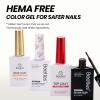 imageBeetles French Tip Gel Polish  Peach Mousse 15ML Full Size with French Tip Stamp Hema Free White Light Pink Gel Nail Polish Soak Off UV LED Lamp French Nail Kit Art for Summer Nails000Ink Snow Twins