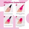imageBeetles French Tip Gel Polish  Peach Mousse 15ML Full Size with French Tip Stamp Hema Free White Light Pink Gel Nail Polish Soak Off UV LED Lamp French Nail Kit Art for Summer NailsB  Creme Pink  Raspberry Kiss