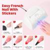imageBeetles French Tip Gel Polish  Peach Mousse 15ML Full Size with French Tip Stamp Hema Free White Light Pink Gel Nail Polish Soak Off UV LED Lamp French Nail Kit Art for Summer NailsDusky Rose