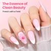 imageBeetles French Tip Gel Polish  Peach Mousse 15ML Full Size with French Tip Stamp Hema Free White Light Pink Gel Nail Polish Soak Off UV LED Lamp French Nail Kit Art for Summer Nails000Petal Ivory